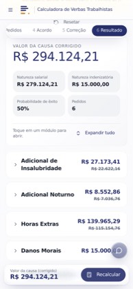 Calculadora no celular, modo claro