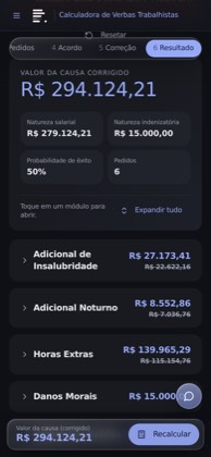 Calculadora no celular, modo escuro
