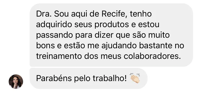 Print de mensagem recebida pela Anne, com o nome ocultado