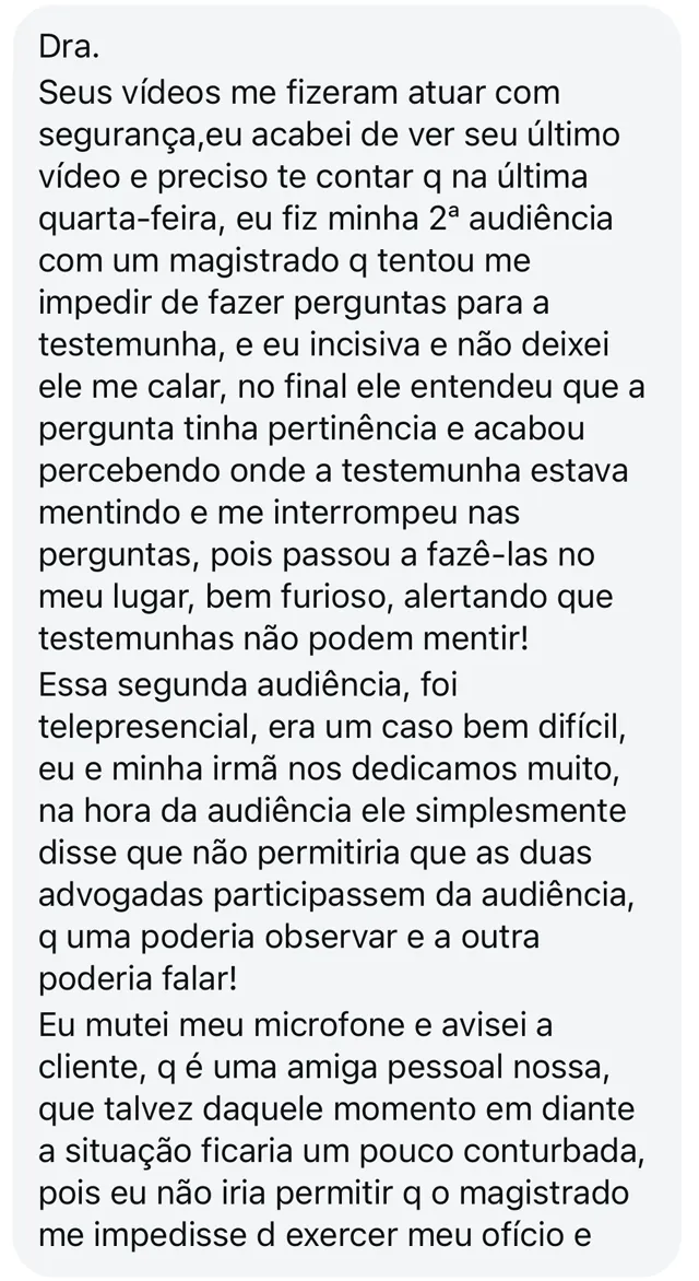 Print de mensagem recebida pela Anne, com o nome ocultado