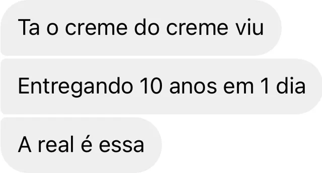 Print de mensagem recebida pela Anne, com o nome ocultado