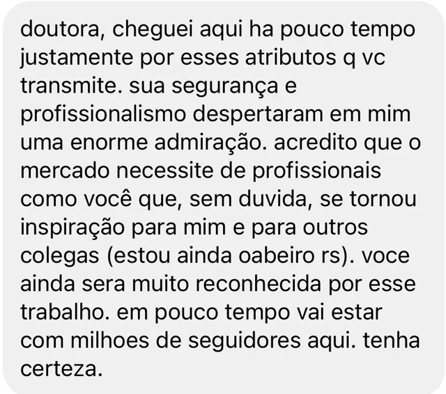 Print de mensagem recebida pela Anne, com o nome ocultado