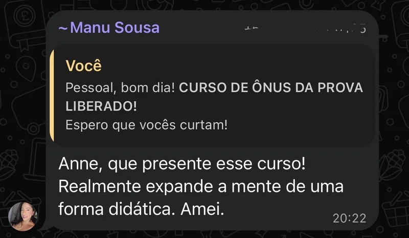 Depoimento de aluna: amando a didática do curso