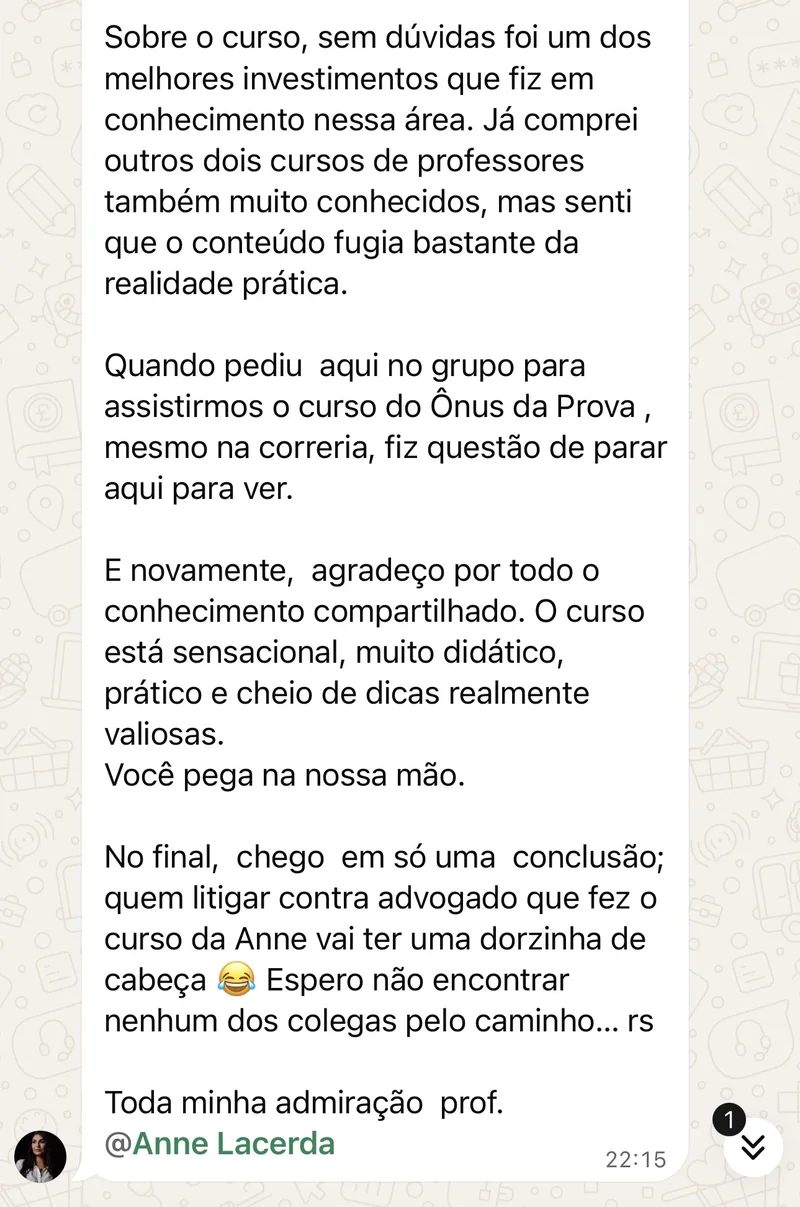Depoimento de aluna: um dos melhores investimentos em conhecimento, muito didático e prático